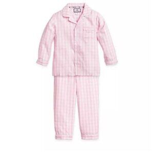 Petite Plume Pink Gingham Check Kids Pajama Set 12/18M 100% Cotton Blend